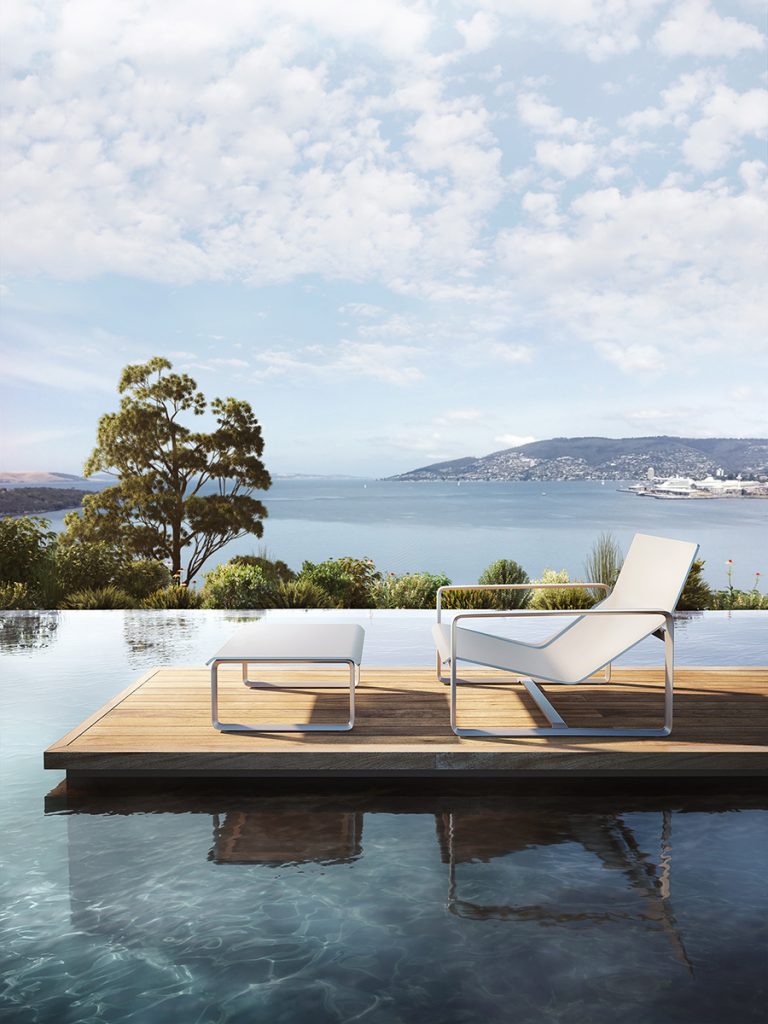 Piscina infinity de estudio de interiorismo