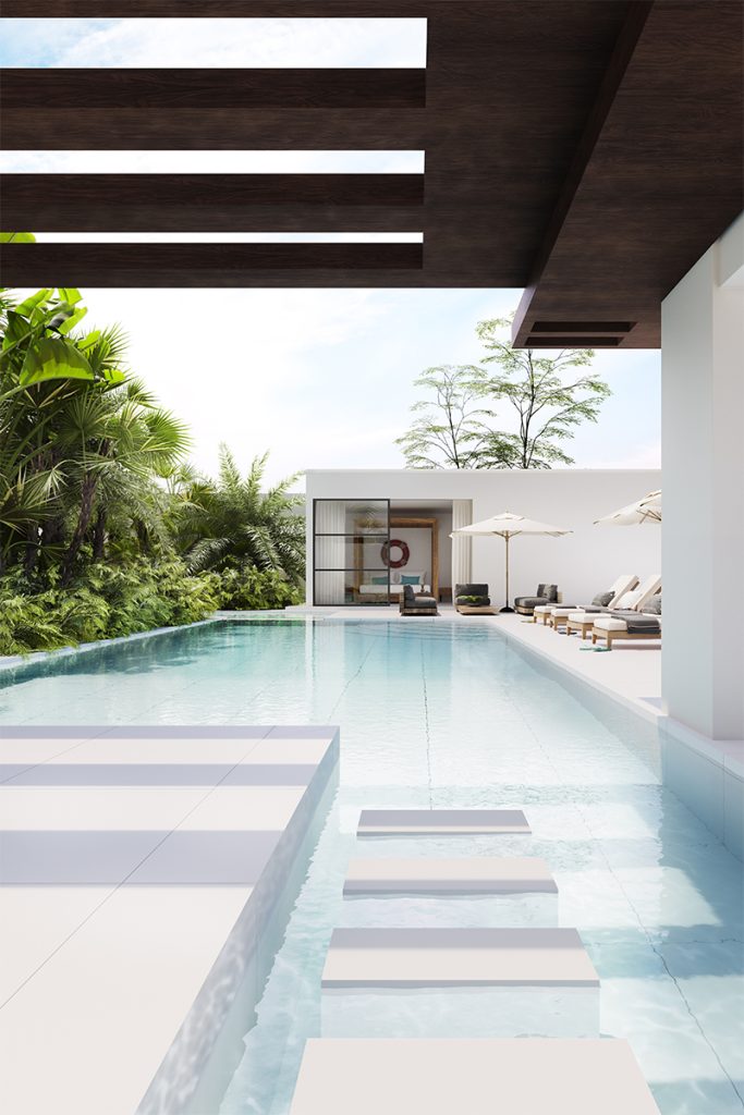 Piscina con diseño de arquitecto interiorista