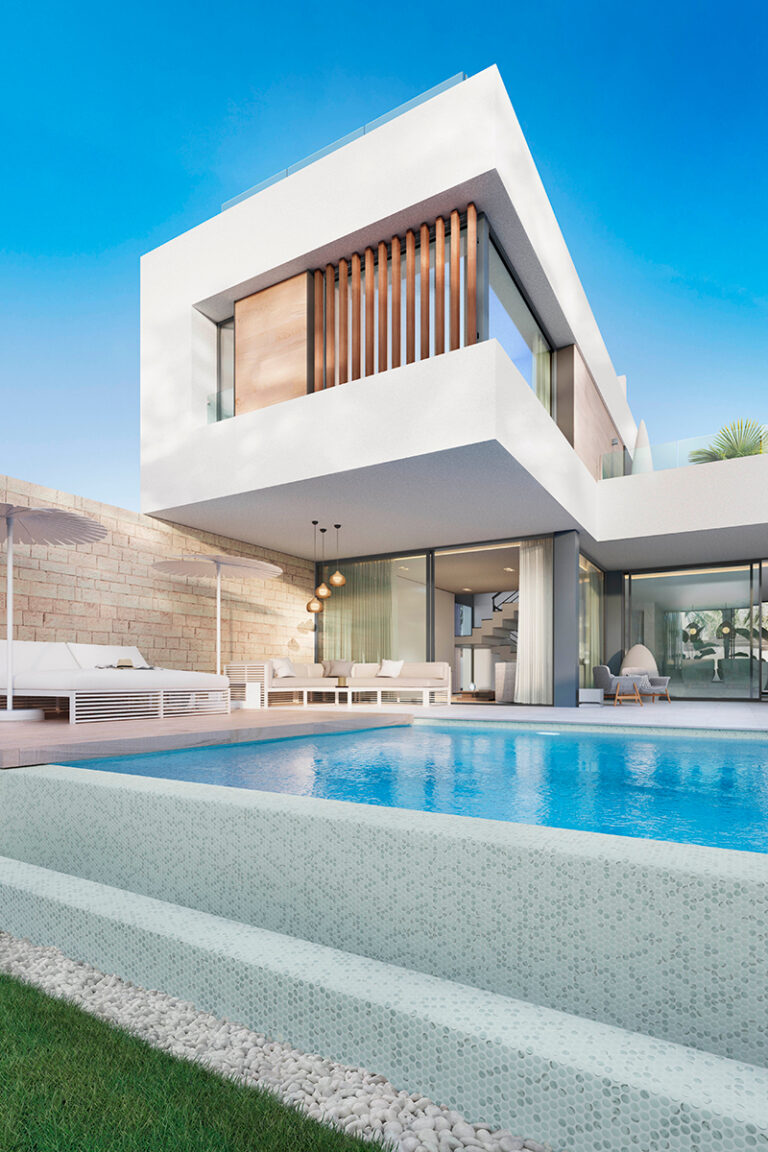 casa moderna piscina 3D